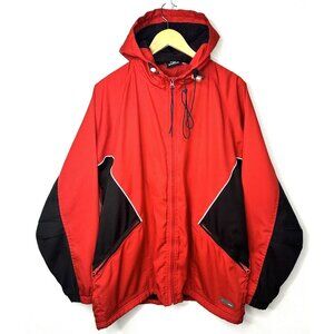 Brooks Matrix Jacket Mens Full Zip Softshell Hooded Fleece Lined Red Size Large